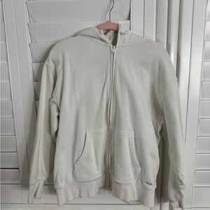 White Zip-Up Hoodie